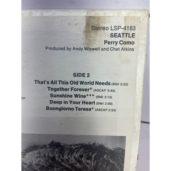 Perry Como Seattle RCA Custom 1969 RCA Records Vinyl Record LP‎ - Picture 6 of 8